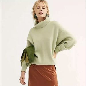Green Free People Softly structured Tunic Sweater